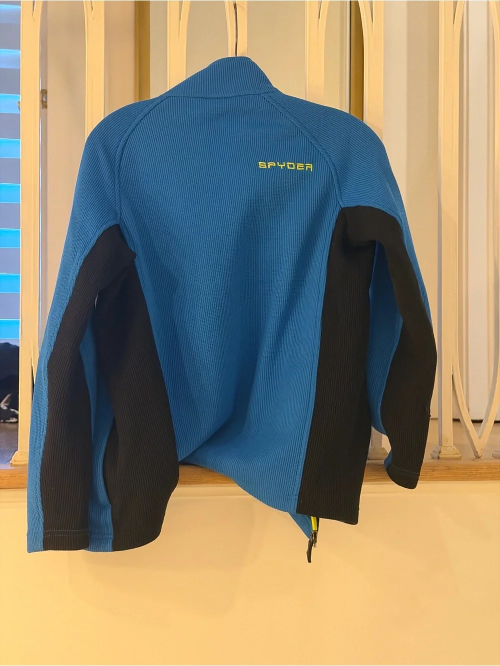 Spyder Kids Bright Blue Fleece Jacket with Neon Yellow Trim